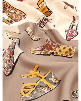 Genio Print Square Silk Scarf