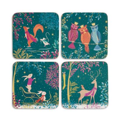 Sara Miller Woodland Tales Coasters, Set of 4