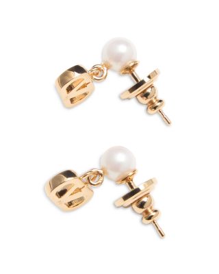 V Logo Signature Pearl Earrings