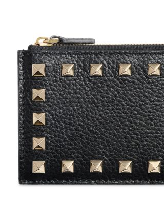 Rockstud Leather Card Case
