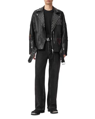 Cole Studded Leather Biker Jacket