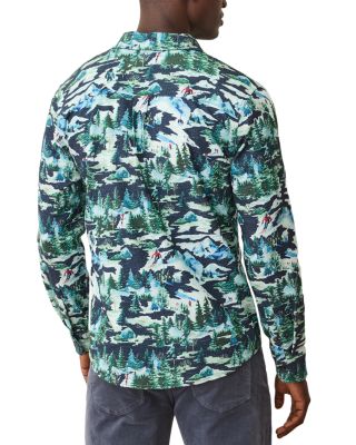 Printed Long Sleeve Button Front Shirt