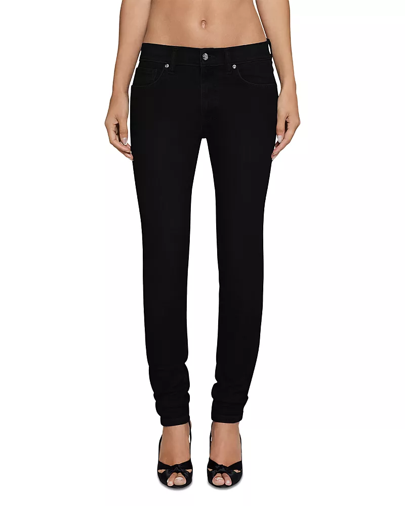 Eb Denim Moss Mid Rise Skinny Jeans in Noir