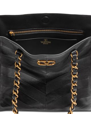 Laseine VLogo Leather Tote Bag