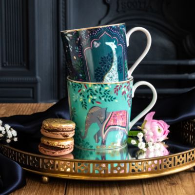 Sara Miller India Assorted Mugs, Set of 4