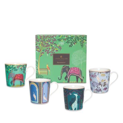 Sara Miller India Assorted Mugs, Set of 4