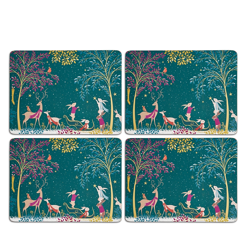 Portmeirion Sara Miller Woodland Tales Placemats, Set Of 4 In Multi