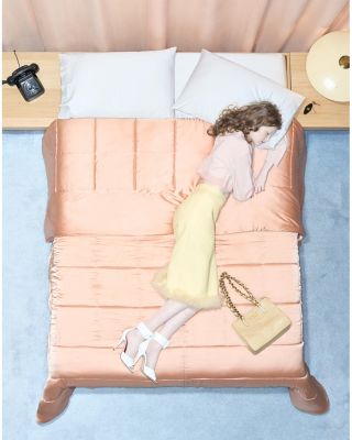 Laseine Small VLogo Leather Tote Bag