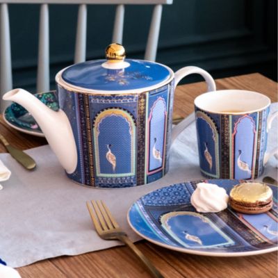 Sara Miller India Mug & Tray Set, Elephant's Oasis