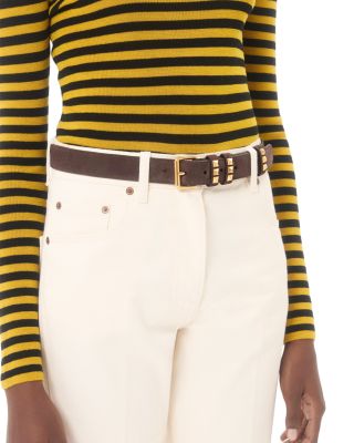 Women's Fl&acirc;neuse Suede Leather Belt