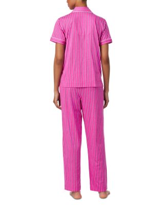Short Sleeve Notch Collar Ankle Pant Pajama Set