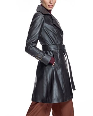 Leather Belted Trench Coat