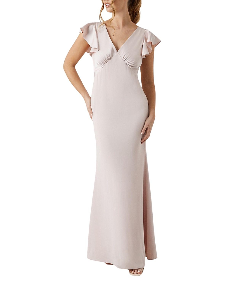 Coast V-neck Angel Short Sleeve Maxi Dress In Neutral