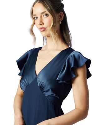 V-Neck Angel Short Sleeve Maxi Dress