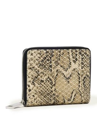 Lena Snake Embossed Leather Zip Wallet