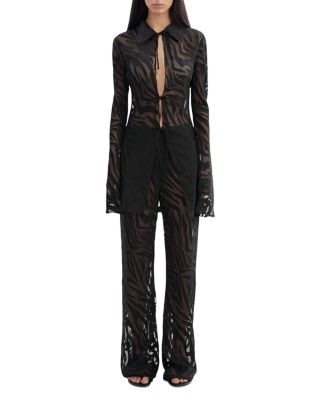 Sheer Zebra Pattern Shirt