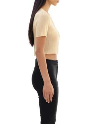 Cropped Rib Knit Cardigan