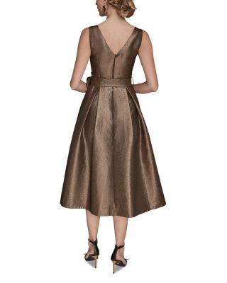 Wrap Effect Bow Waist Midi Gown