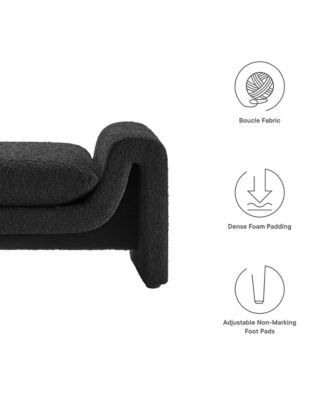 Waverly Boucle Fabric Bench