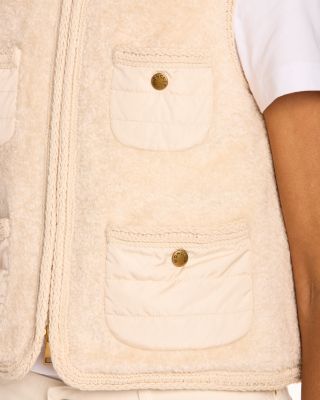 Mimosas Braided Trim Teddy Down Vest