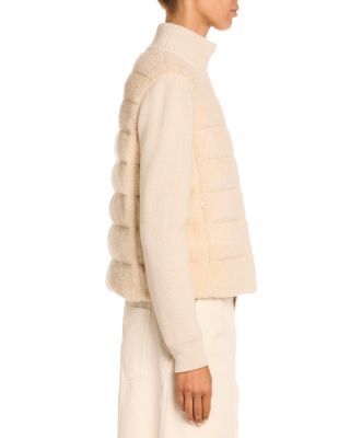 Padded Teddy & Wool Zip-Up Cardigan