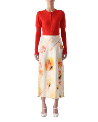 Merino Wool Crewneck Cardigan Sweater