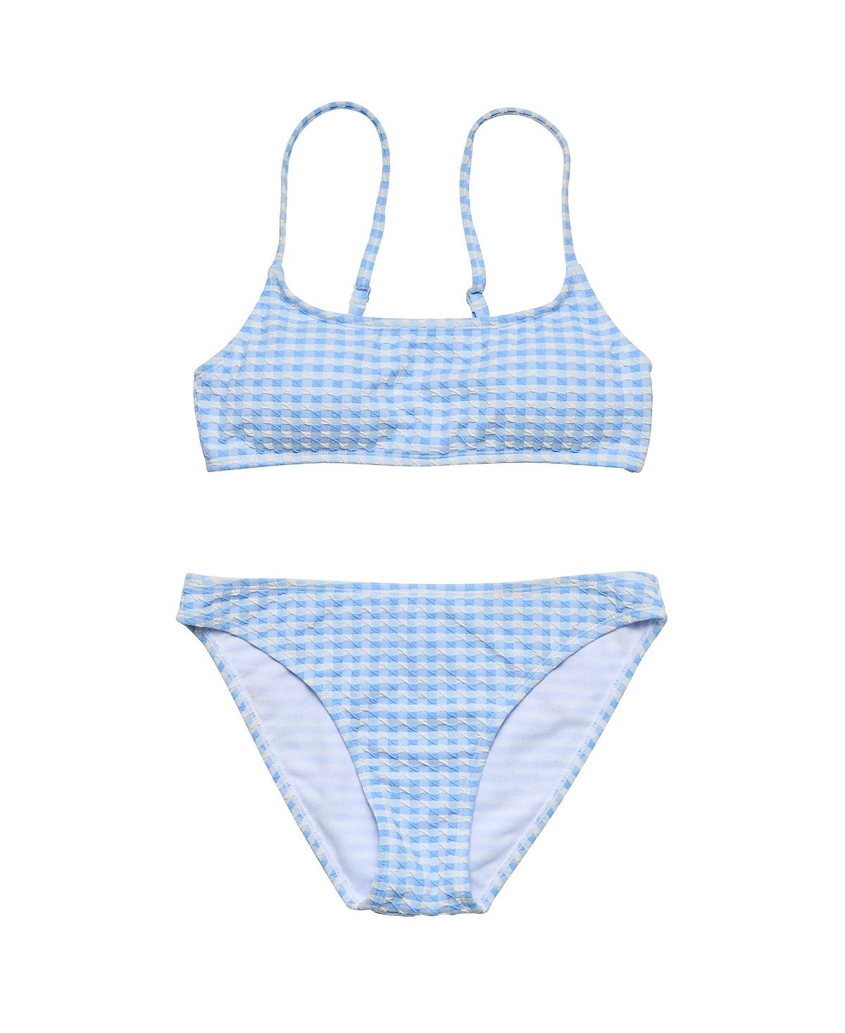 Snapper Rock Girls' Seaside Gingham Teen Crop Bikini - Big Kid