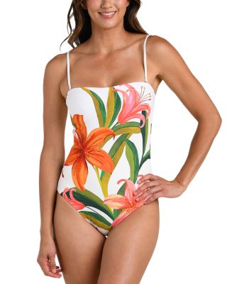 Jungle Blossoms Bandeau One Piece Swimsuit