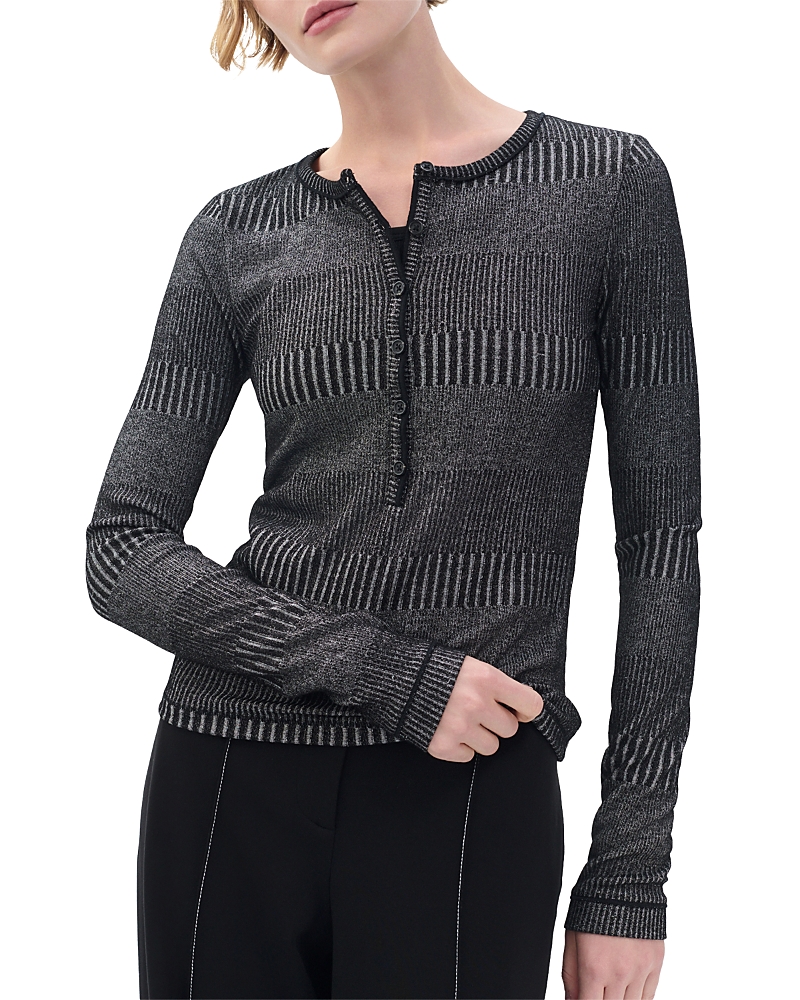 Rag & Bone The Knit Two Tone Henley Tee In Multi