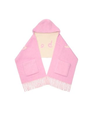  Logo Alpaca Wool Blend Hooded Scarf