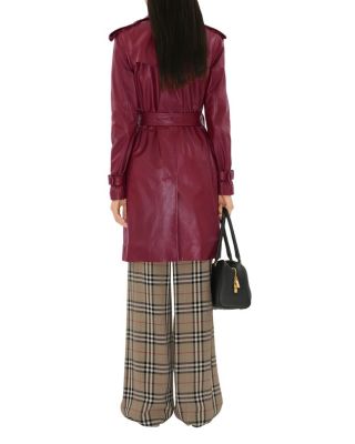 Mid-length Leather Kensington Trench Coat
