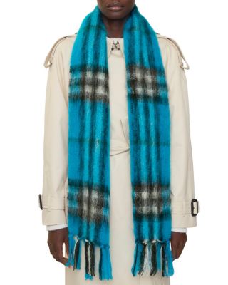  Check Mohair Wool Scarf