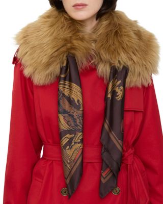  Scarf Trim Shearling Collar