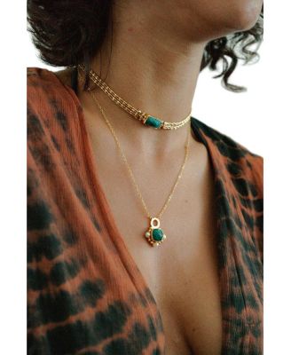 Esther Emerald And Pearl Pendant Necklace