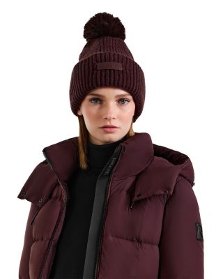  Dara Women's Wool Cashmere Blend Knit Beanie Hat with Pom Pom