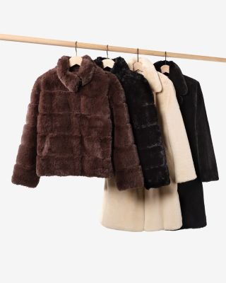 Faux-Fur Coat with Wide Lapels - Exclusive
