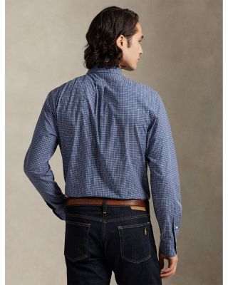 Classic Fit Checked Stretch Poplin Shirt