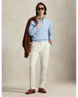 Cotton Quarter Zip Mockneck Sweater