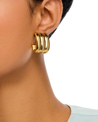 18K Yellow Gold Bold Gold Oro Classic Hoop Earrings