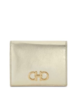 Gancini Compact Metallic Leather Wallet