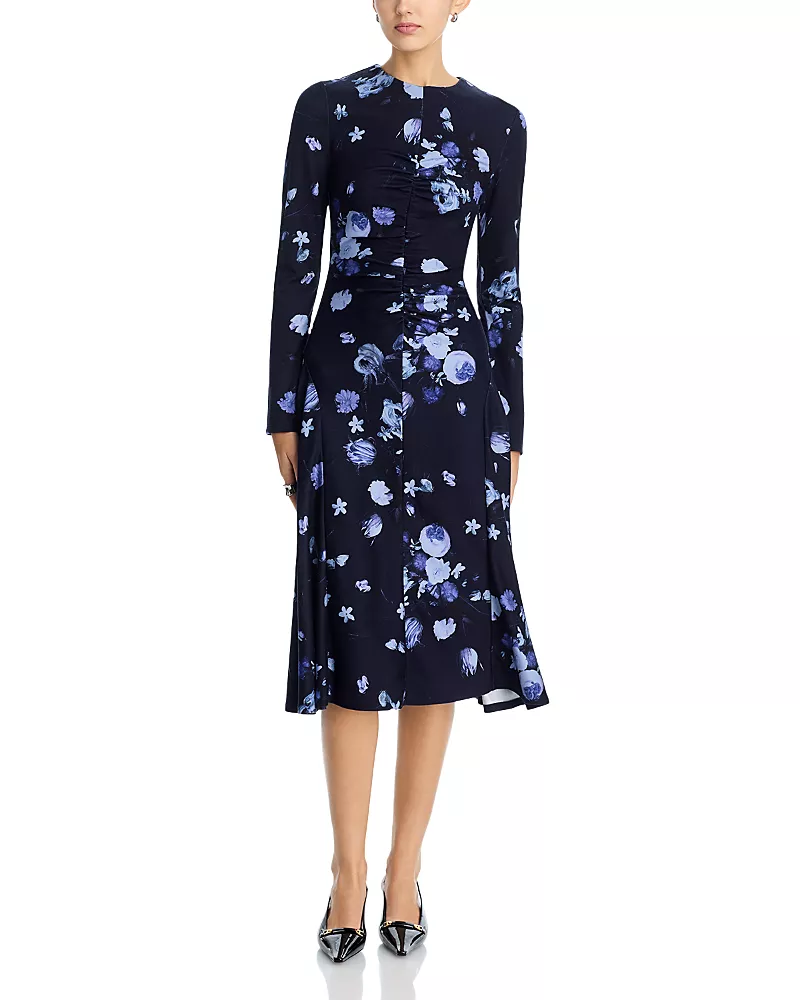 Erdem Ruched Midi Dress