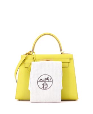 Kelly 28 Handbag Yellow Epsom with Gold Hardware