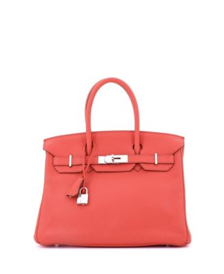 Birkin 30 Handbag Pink Clemence with Palladium Hardware
