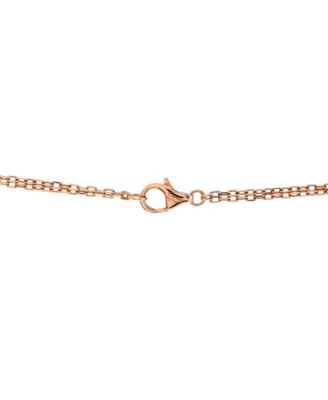  Love 3 Ring Pendant Necklace 18K Rose Gold and Ceramic with Diamonds, 14.75 - 16"