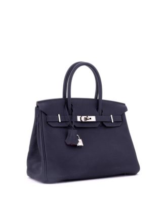 Birkin 30 Handbag Verso Togo with Palladium Hardware