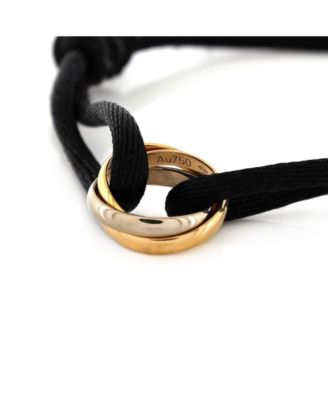  Trinity On Cord Bracelet Silk Cord with 18K Tricolor Gold