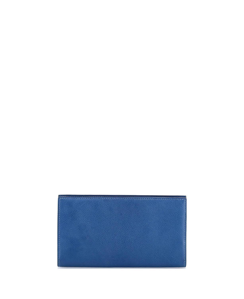 PRE-OWNED HERMES Pre-owned Hermes Long Citizen Twill Wallet Leather In Blue