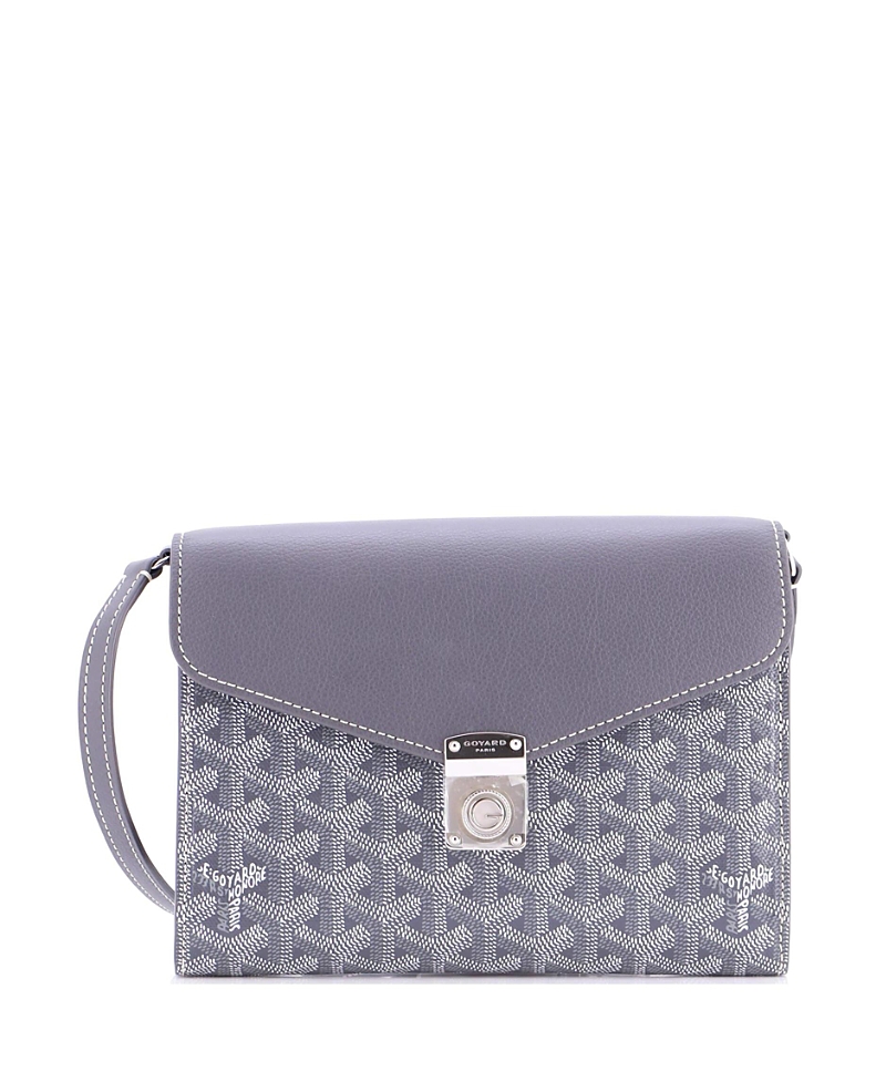 PRE-OWNED GOYARD Pre-owned Goyard Chypre Wallet On Strap Coated Canvas With Leather In Gray