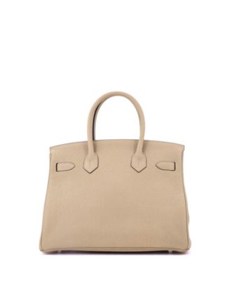 Birkin 30 Handbag Light Clemence with Palladium Hardware