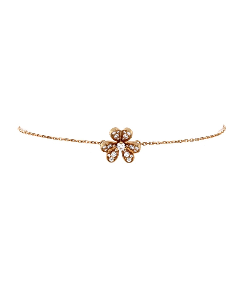 PRE-OWNED VAN CLEEF & ARPELS Pre-owned Van Cleef & Arpels Mini Frivole Bracelet 18k Gold And Pave Diamonds